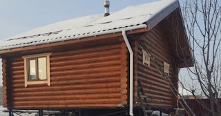 Баня из оцилиндрованного бревна под ключ в Сосновоборске - от 136747 рублей