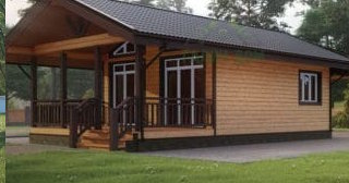 Проект одноэтажного дома из бруса с террасой - Строительство в Сосновоборске от Строй-Ссб от 136747 руб.